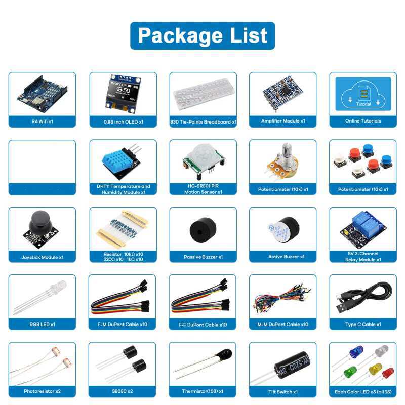UNO R4 WiFi Compatible Develop - Diy Electronics Learning Kit ulasan dan harga